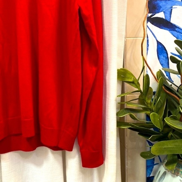 NWOT Men’s Hart Schaffner Marx Extra Fine Merino Wool Long Sleeve Red Sweater - Picture 4 of 8